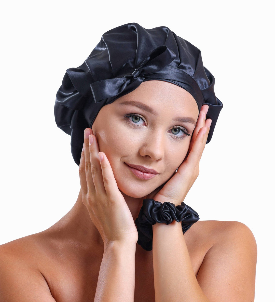 100% Organic Pure Silk Hair Bonnet - Black - Maison and Mer