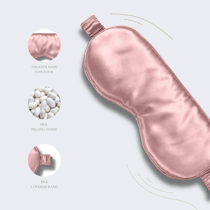 100% Organic Pure Silk Sleep Mask - Pink - Maison and Mer