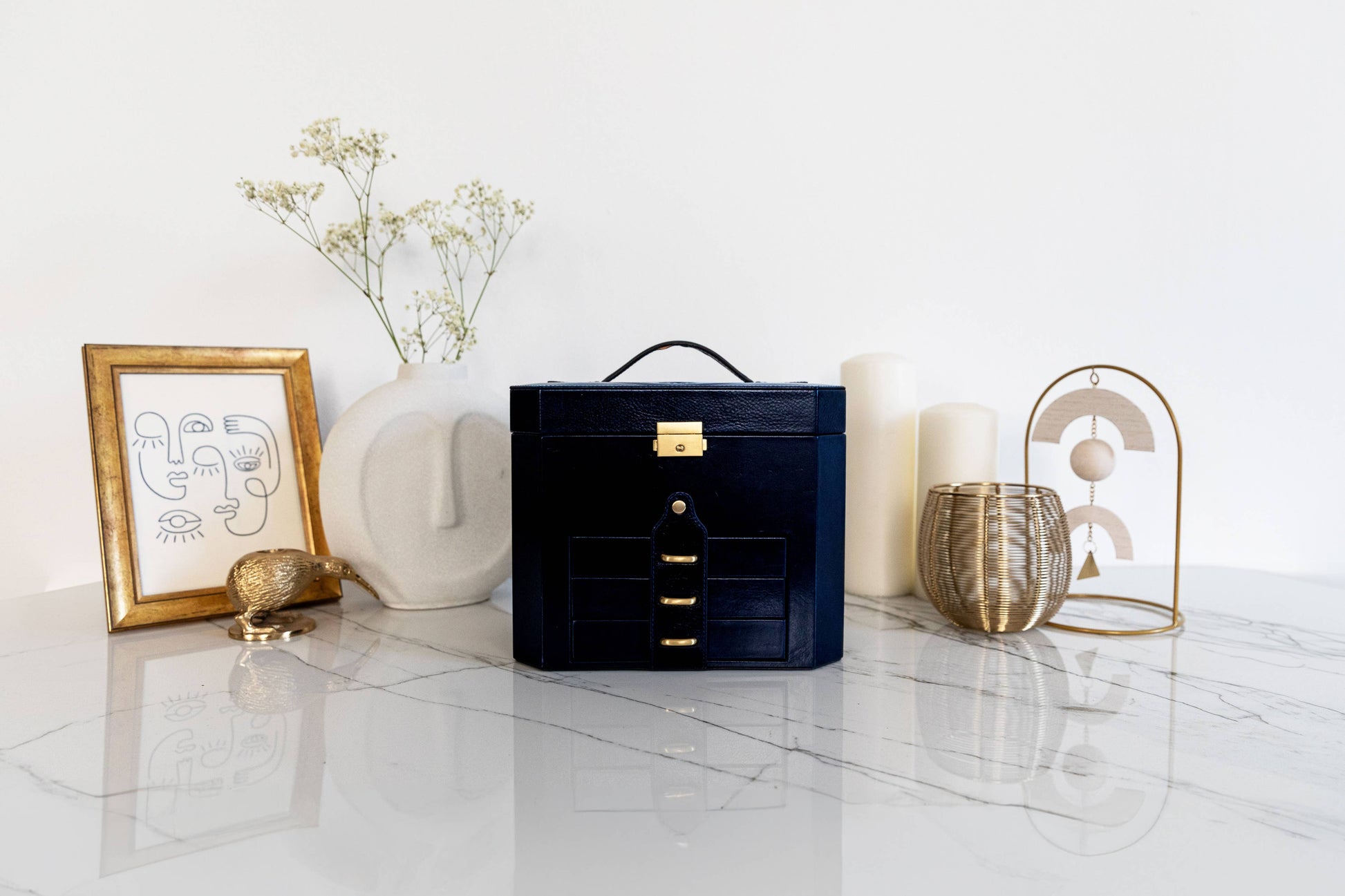 Italian Leather Jewelry Box  - The Florence