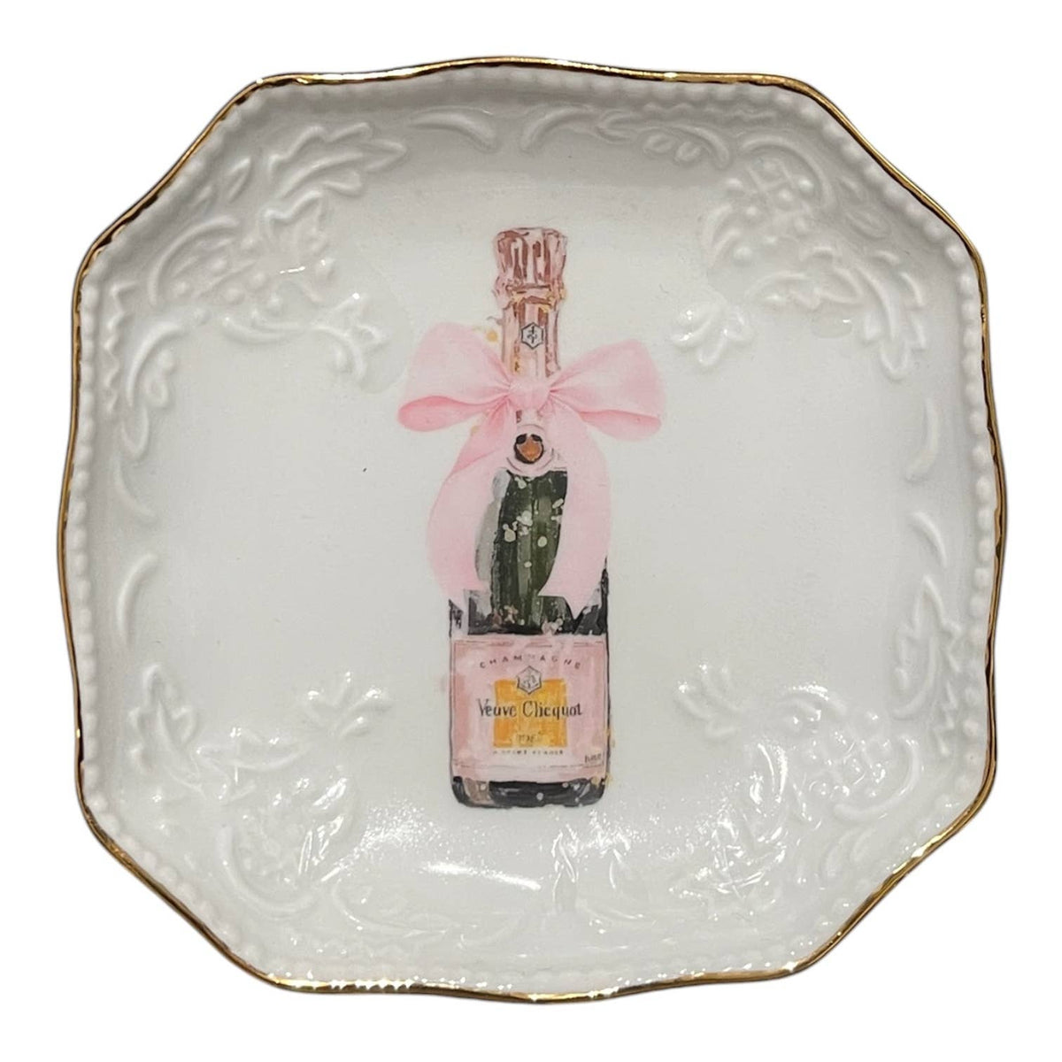 Bon Bon Tray- Champagne With Pink Bow