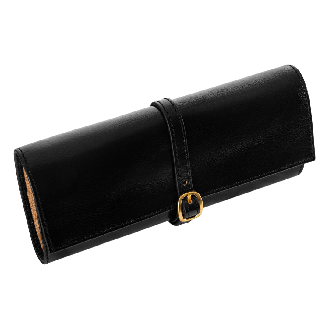 Estuche de viaje enrollable de cuero para joyas - Madame Bouvary