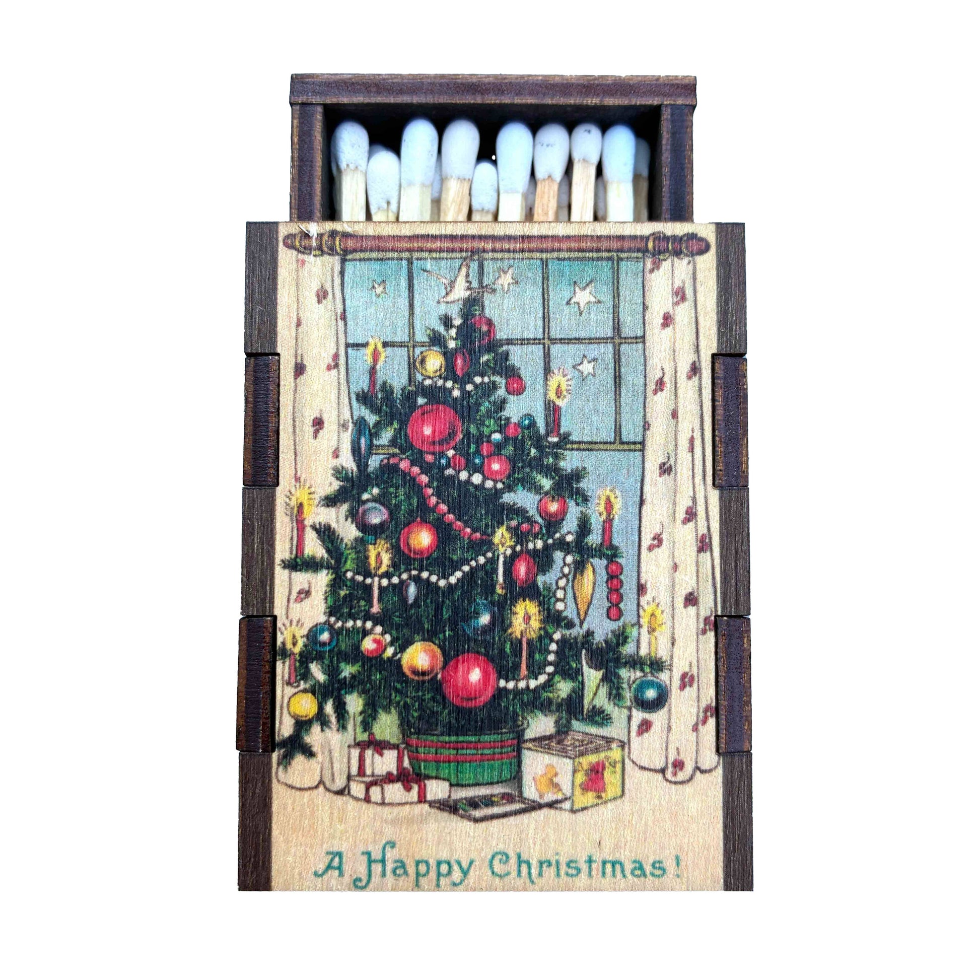 Christmas Tree Wooden Matchbox