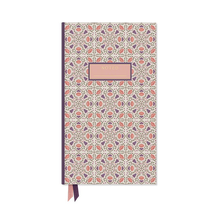 Diario de bolsillo con estampado folklórico de marfil