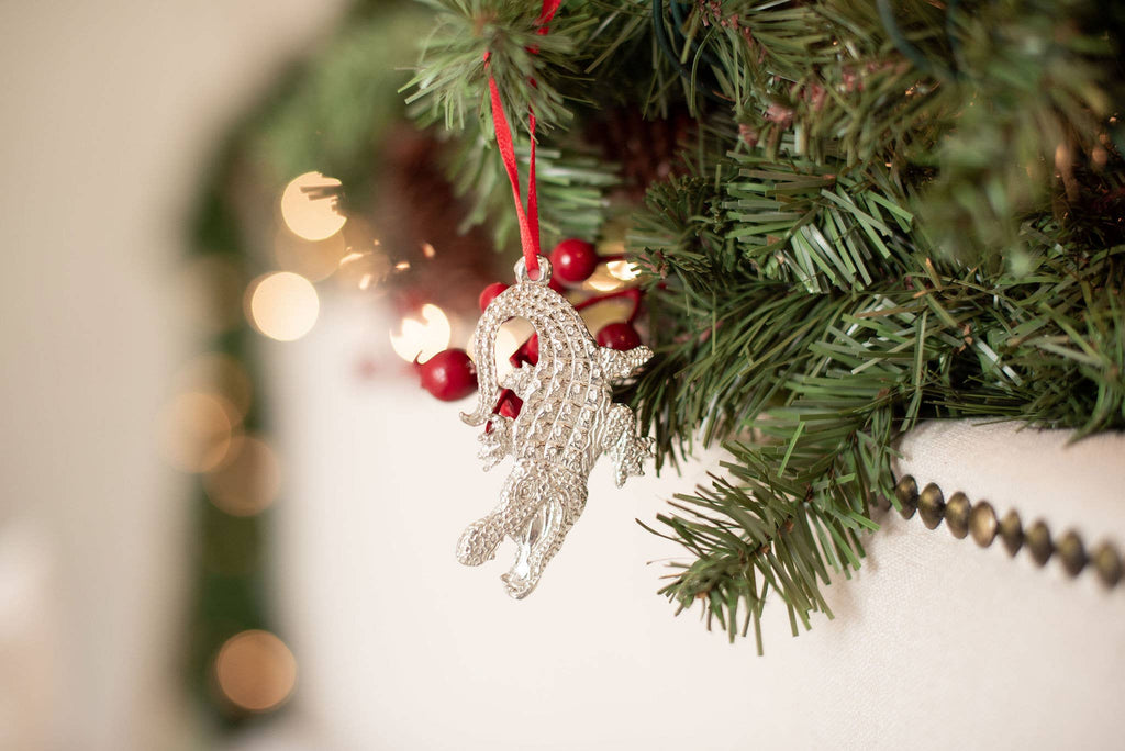 Pewter Alligator Ornament