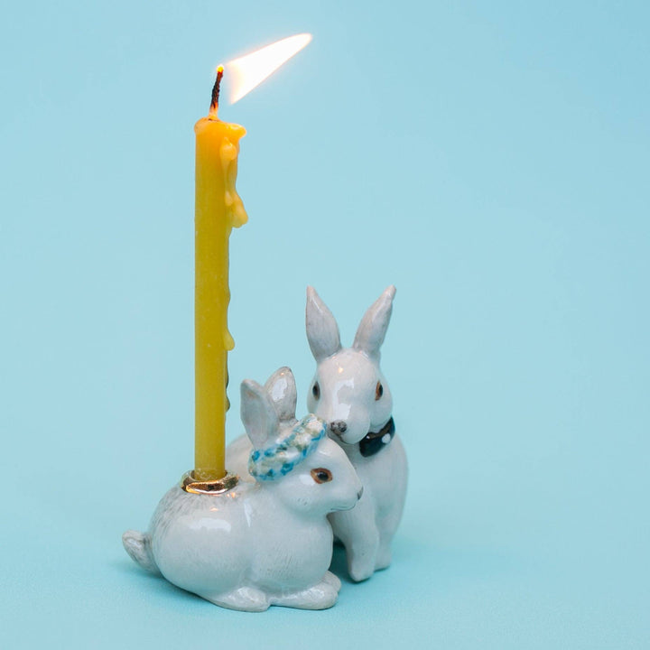 Adorno para tarta de boda con conejitos de amor