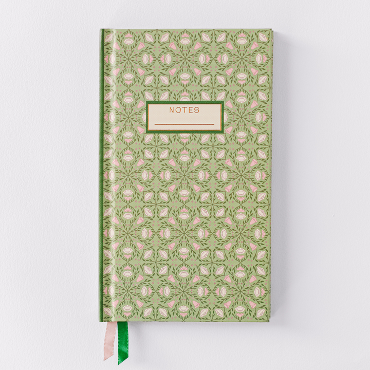 Green Folk Pattern Pocket Journal – Garden Reverie Edition