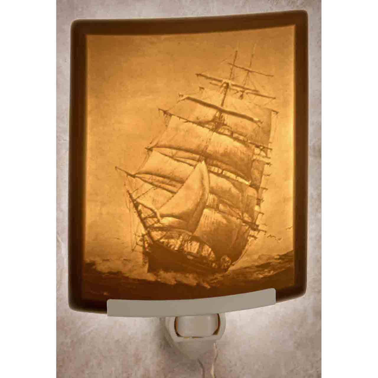 Full Sail Porcelain Lithophane Night Light