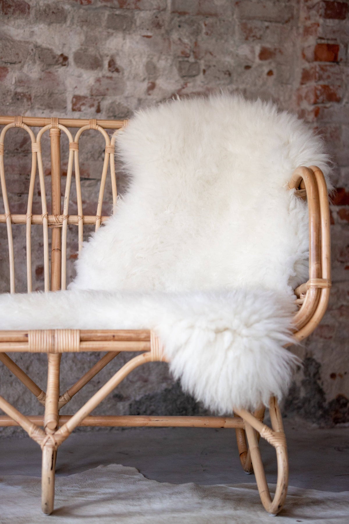 Texel Sheepskin Natural White Dutch Wool - 110cm