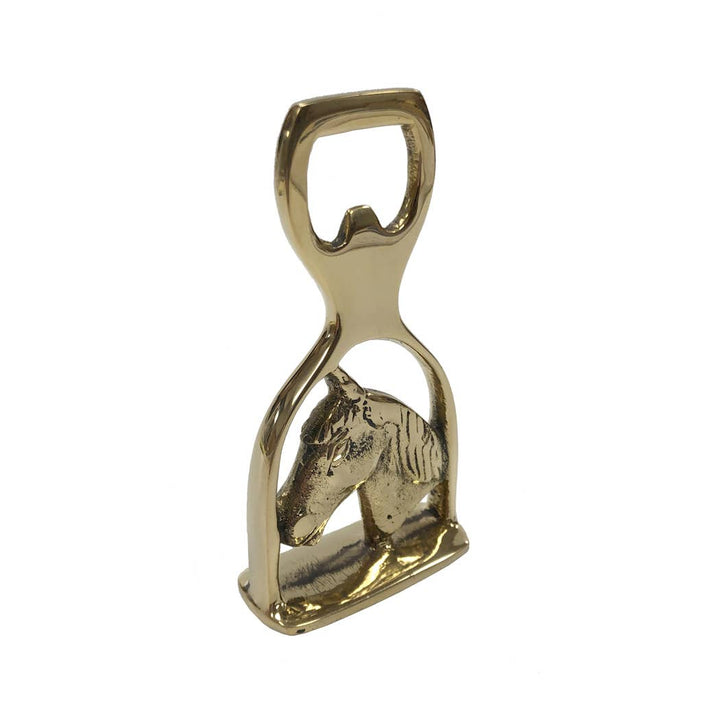 4 - 1/2" Solid Brass Horse Head and Stirrup Bottle Opener - Maison and Mer