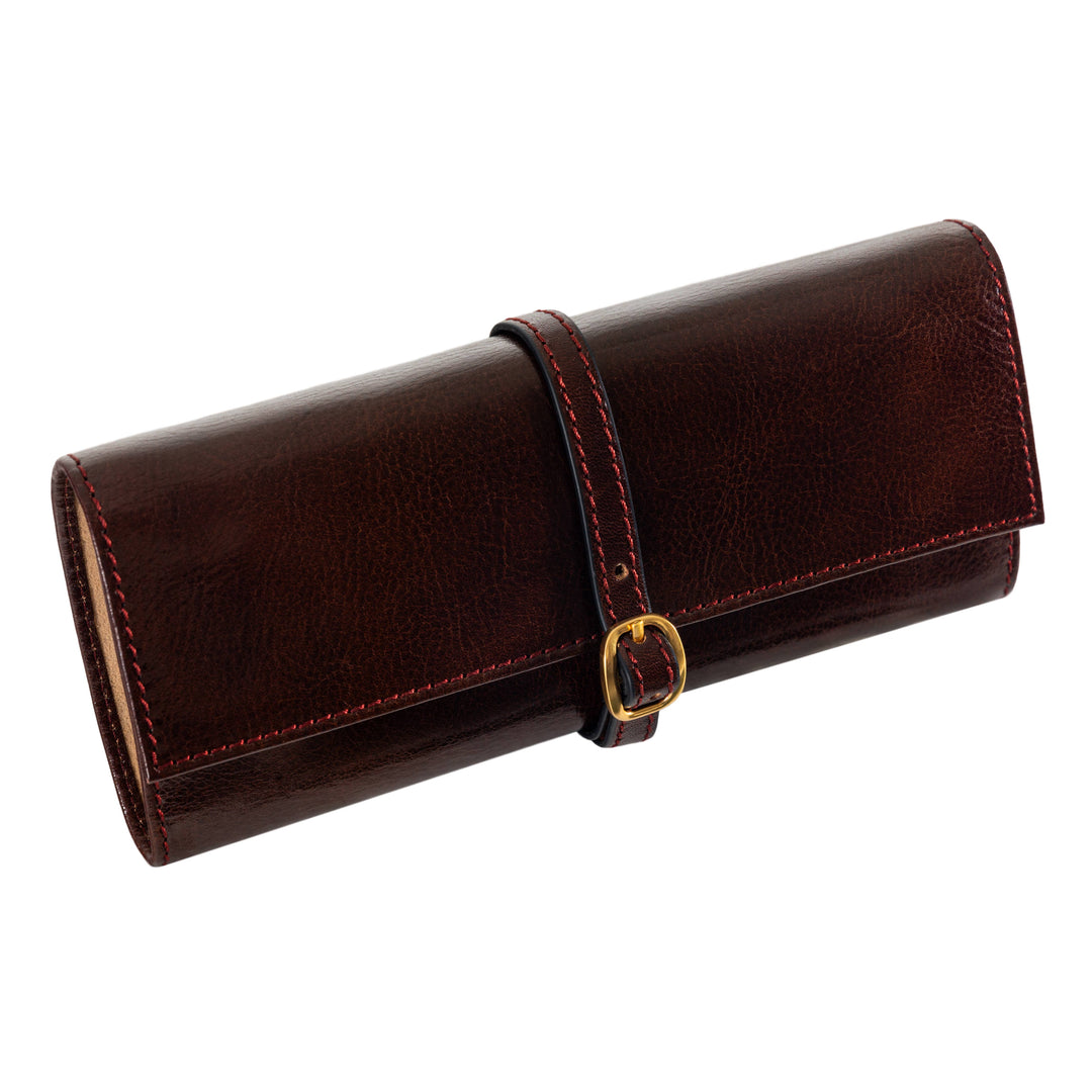Estuche de viaje enrollable de cuero para joyas - Madame Bouvary