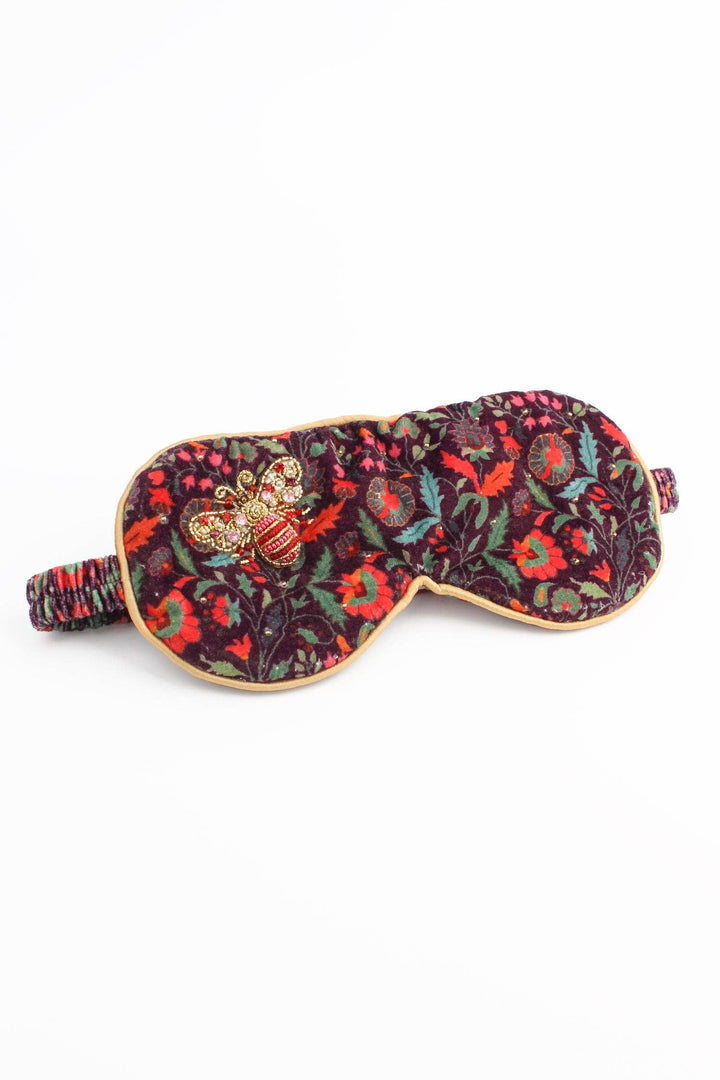 ANTIFAZ PARA DORMIR CON ESTAMPADO DE ABEJA ROSA Y DORADO