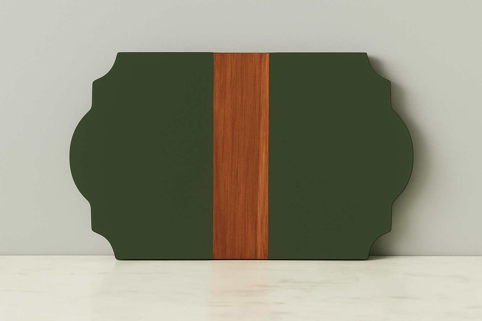 Maison Trefoil Wood Cheese Board Charger, Spruce Green