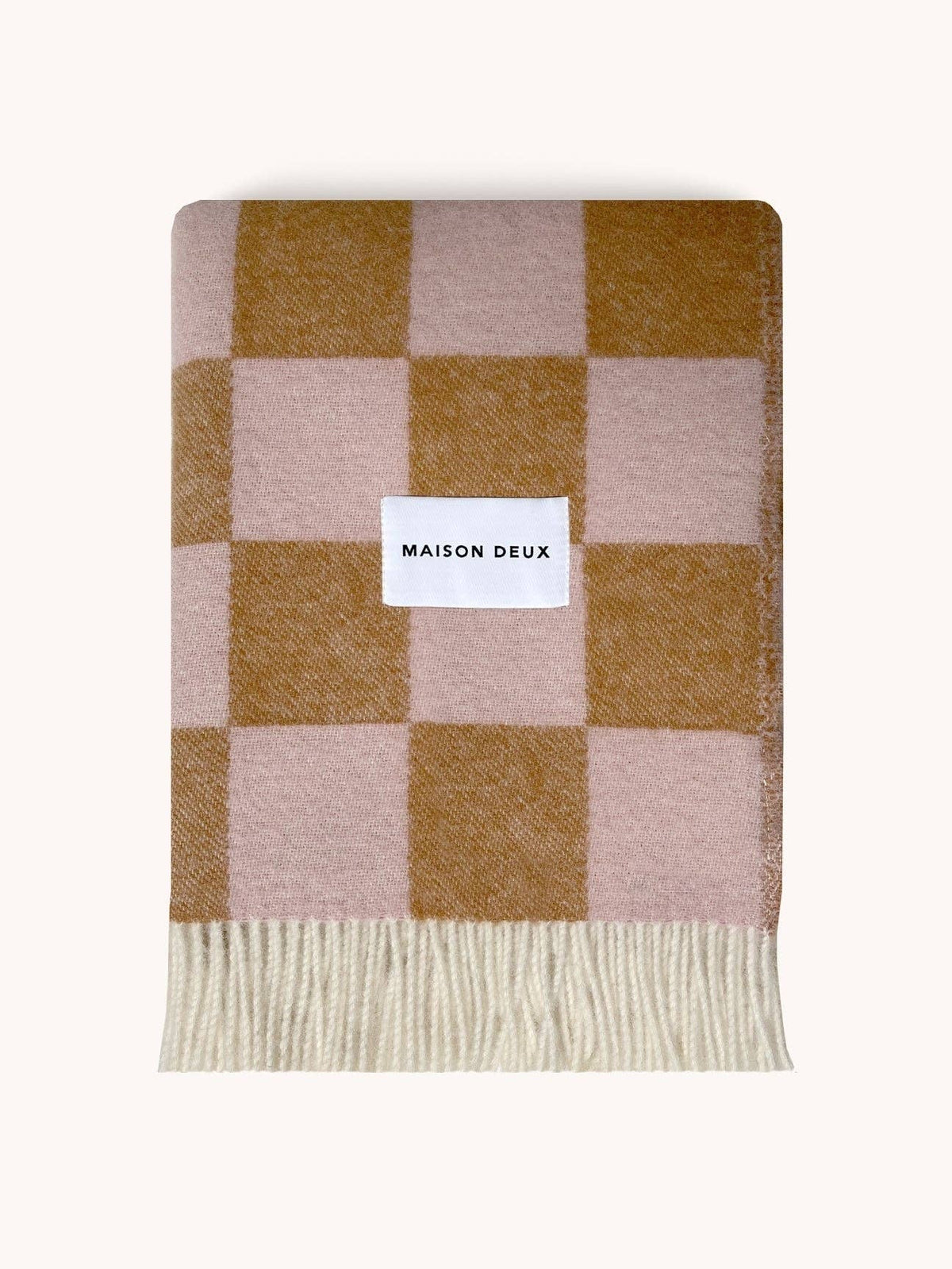 Blanket CHECKERBOARD Terra Brown / Pink 4.25 x 6.5ft