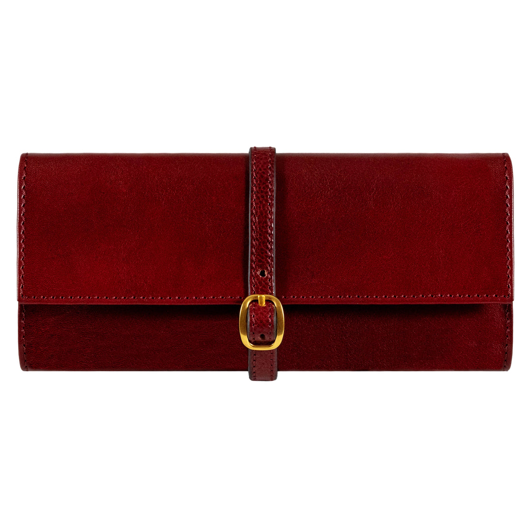 Estuche de viaje enrollable de cuero para joyas - Madame Bouvary