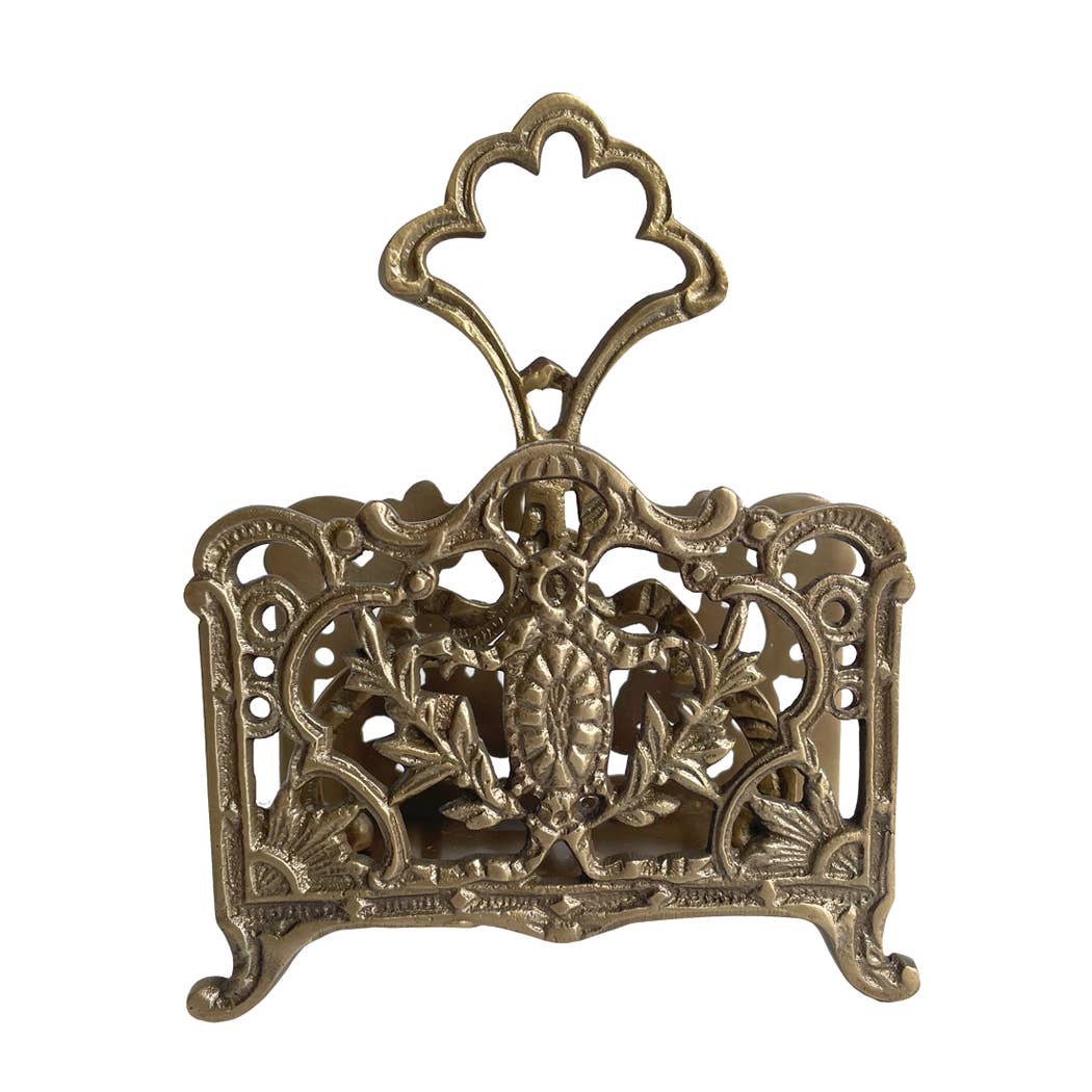 5" Antiqued Brass Napkin or Letter Holder - Maison and Mer