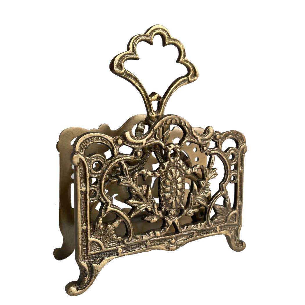 5" Antiqued Brass Napkin or Letter Holder - Maison and Mer