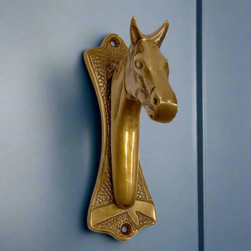 Antiqued Brass Horse Head Door Knocker