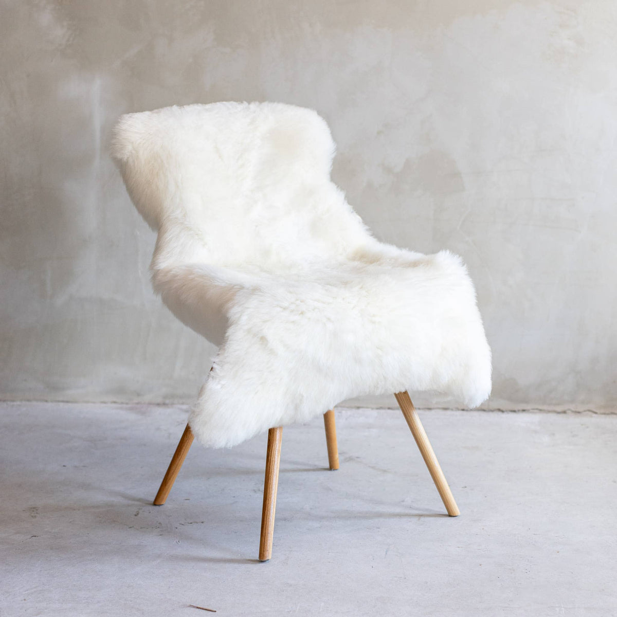 Texel Sheepskin Natural White Dutch Wool - 110cm