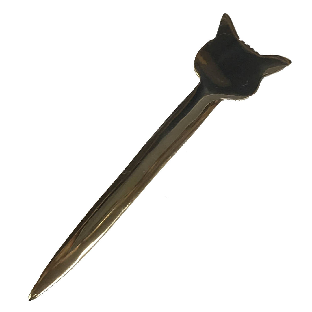 6 - 1/4" Solid Brass Fox Head Letter Opener - Maison and Mer