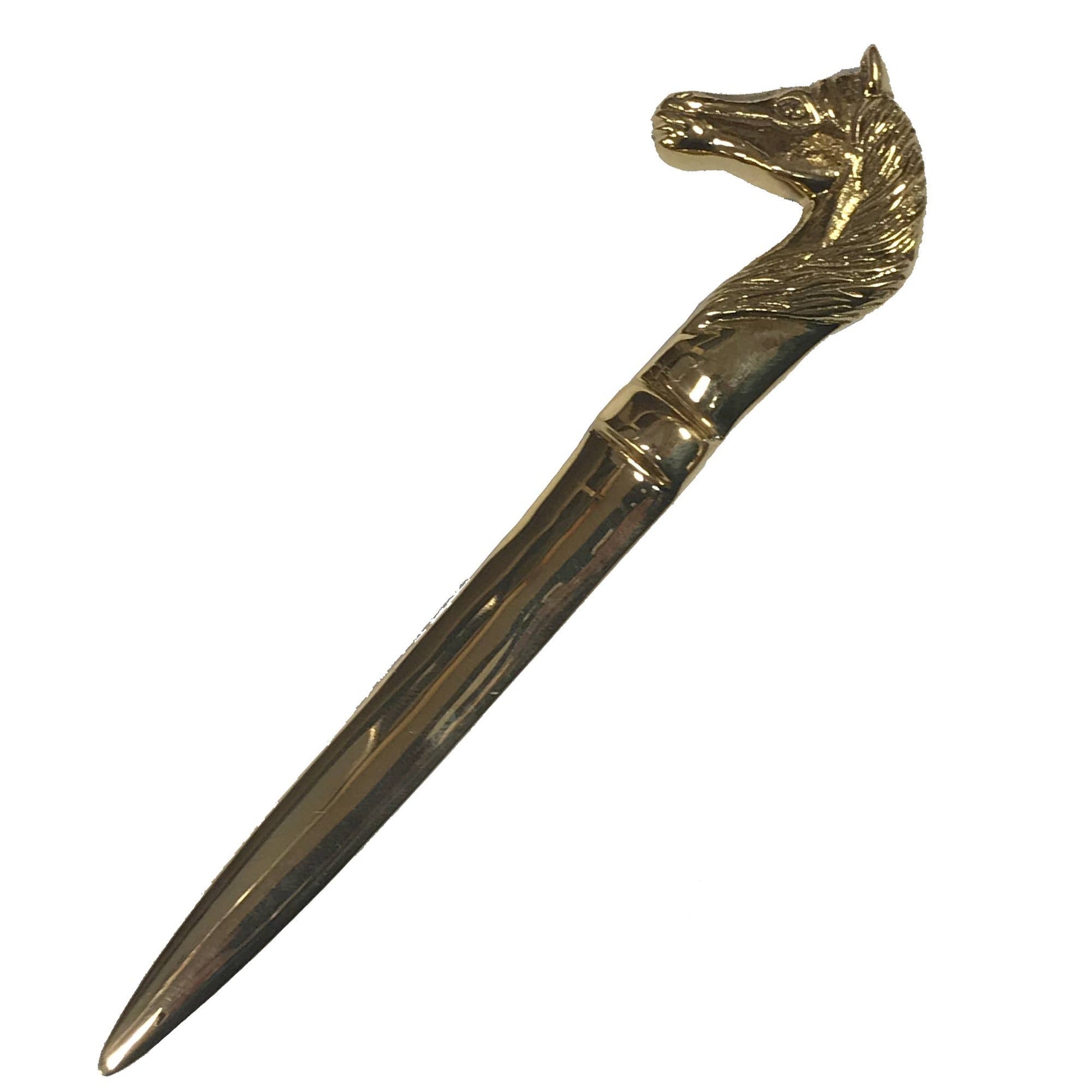 6 - 1/4" Solid Polished Brass Horse Head Letter Opener - Maison and Mer