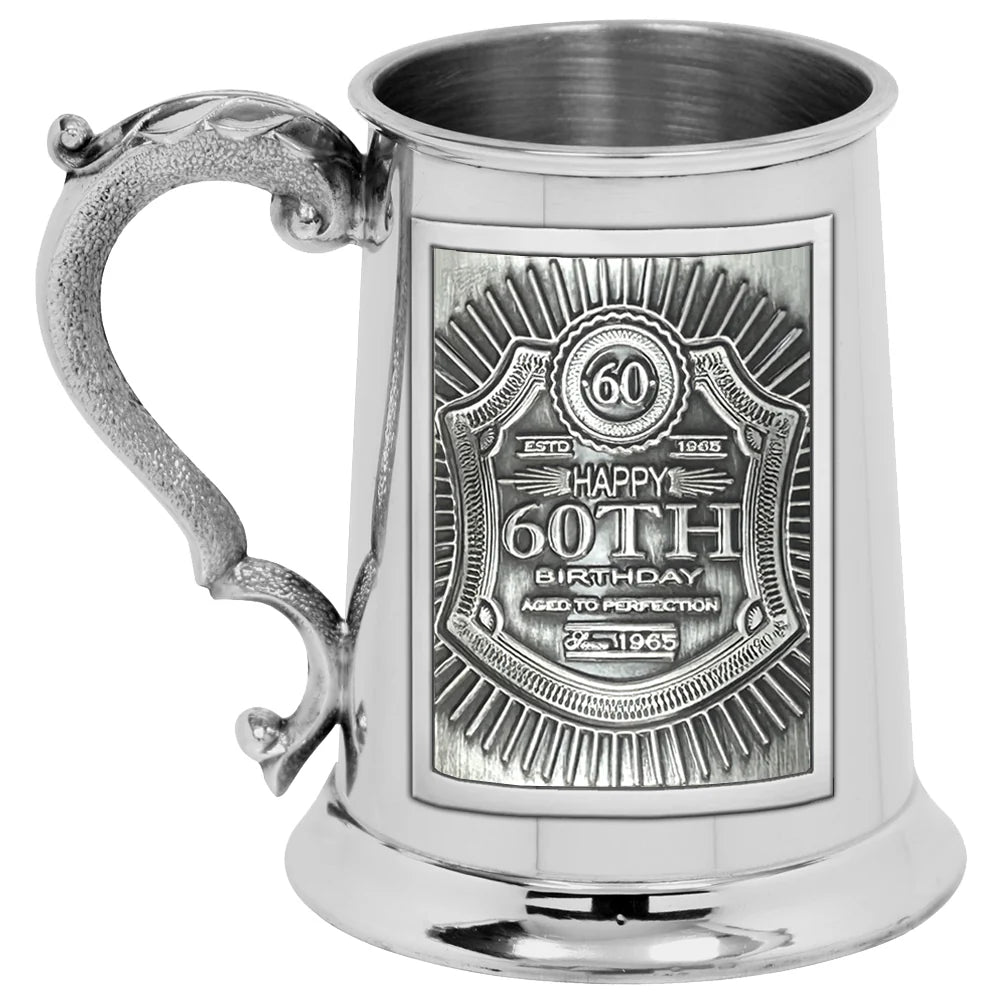 60th Birthday Pewter Tankard - 1 Pint - Maison and Mer