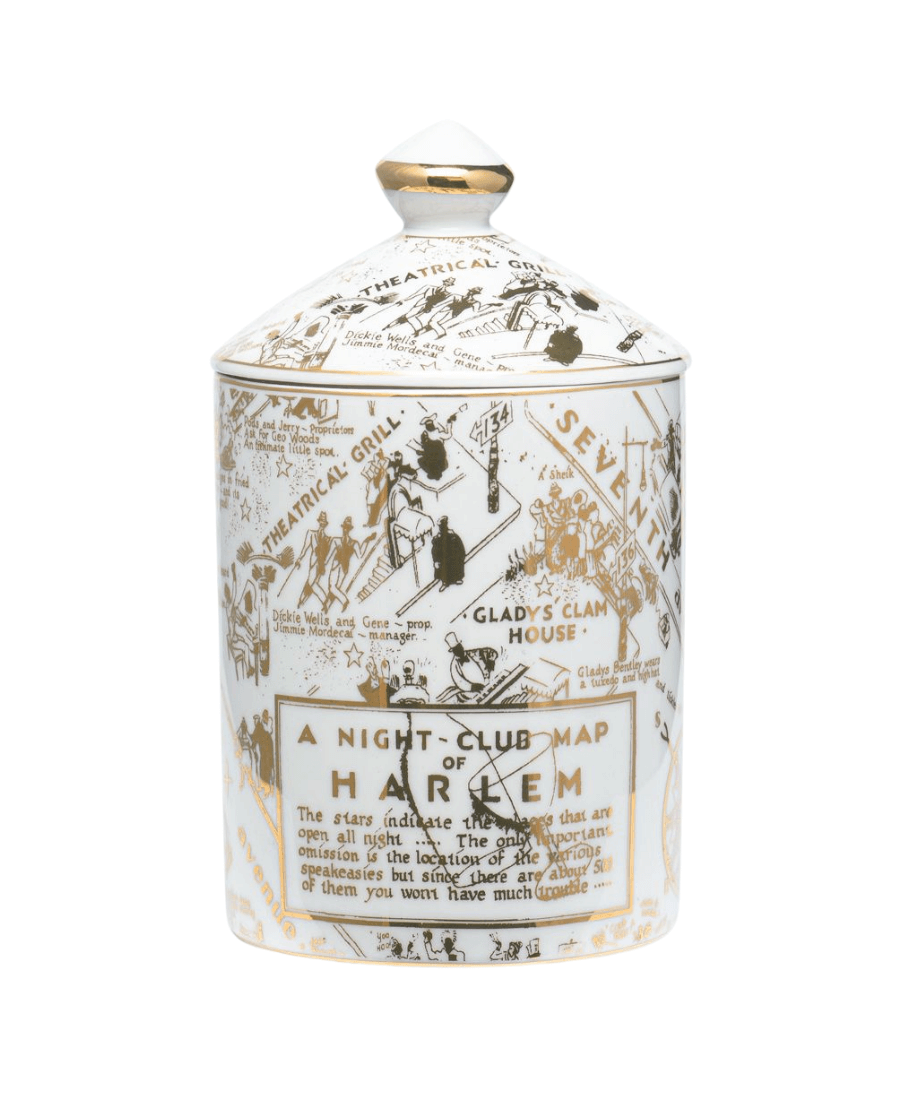 Speakeasy Harlem Map Ceramic Luxury Candle