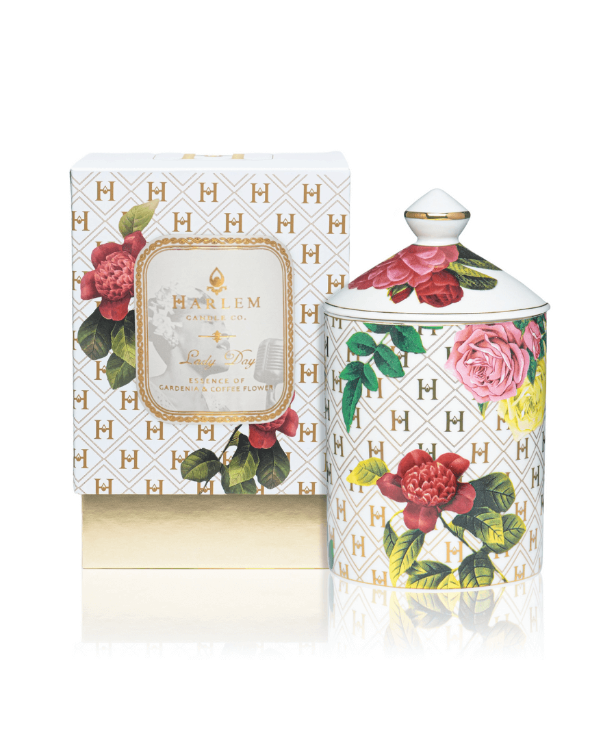 Lady Day White Floral Ceramic Luxury Candle