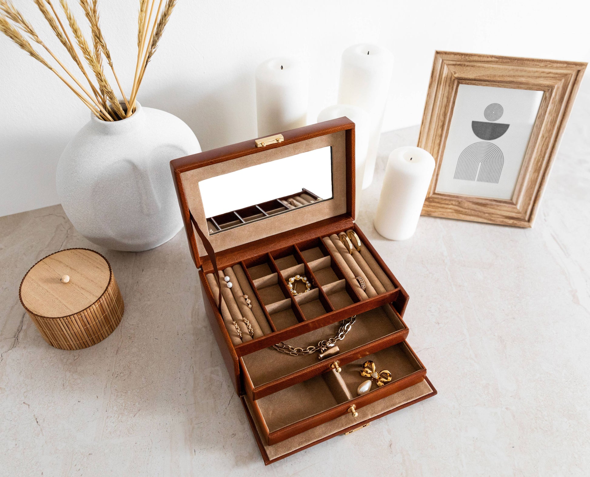 Italian Leather Jewelry Box - Beloved