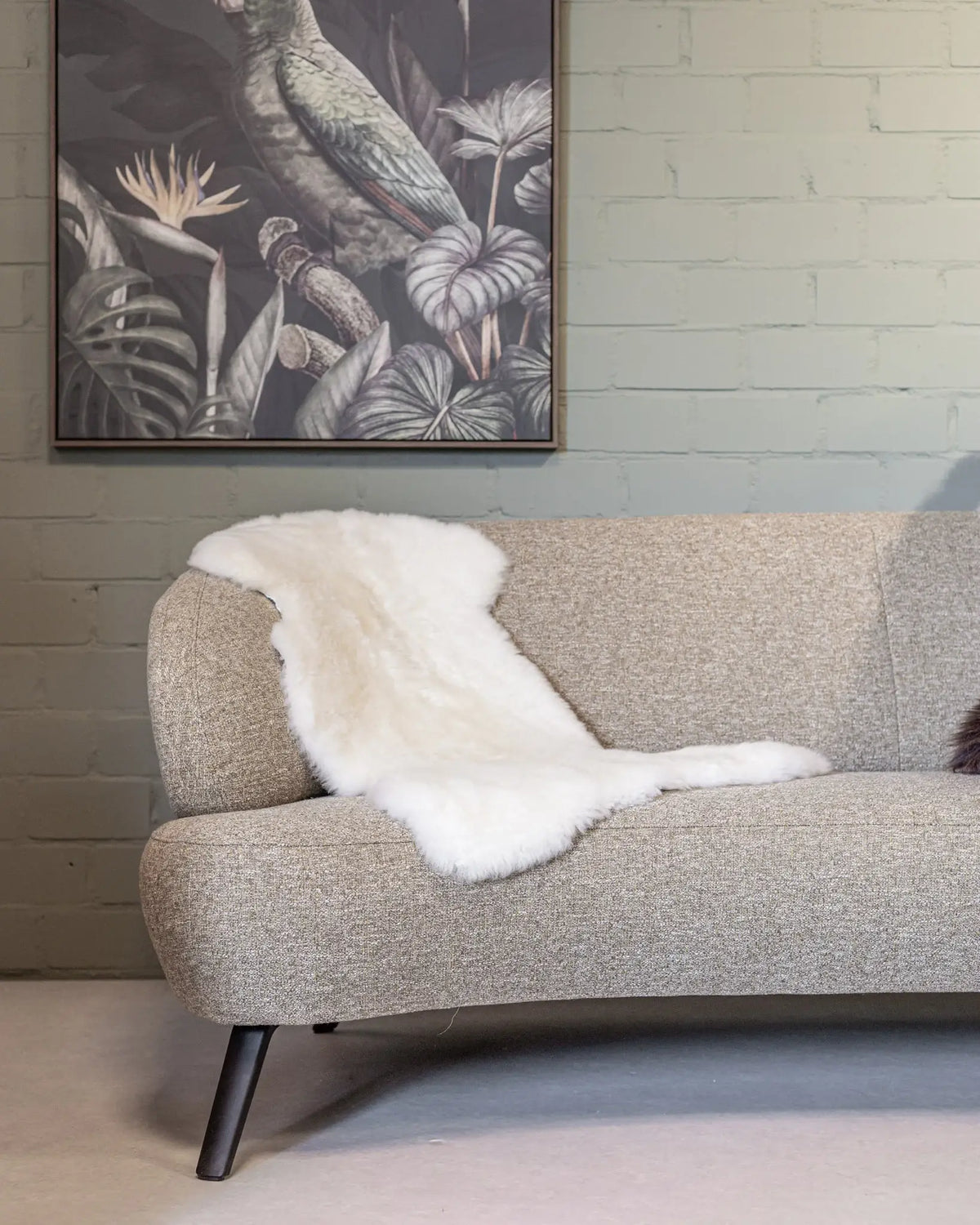 Texel Sheepskin Natural White Dutch Wool - 110cm