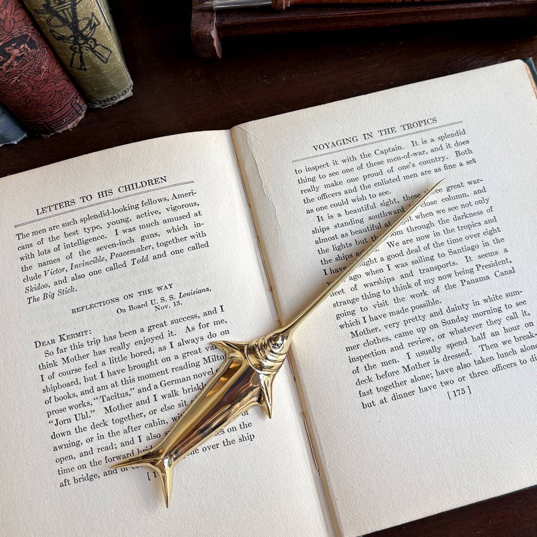 7 - 3/4" Solid Brass Swordfish Letter Opener - Maison and Mer