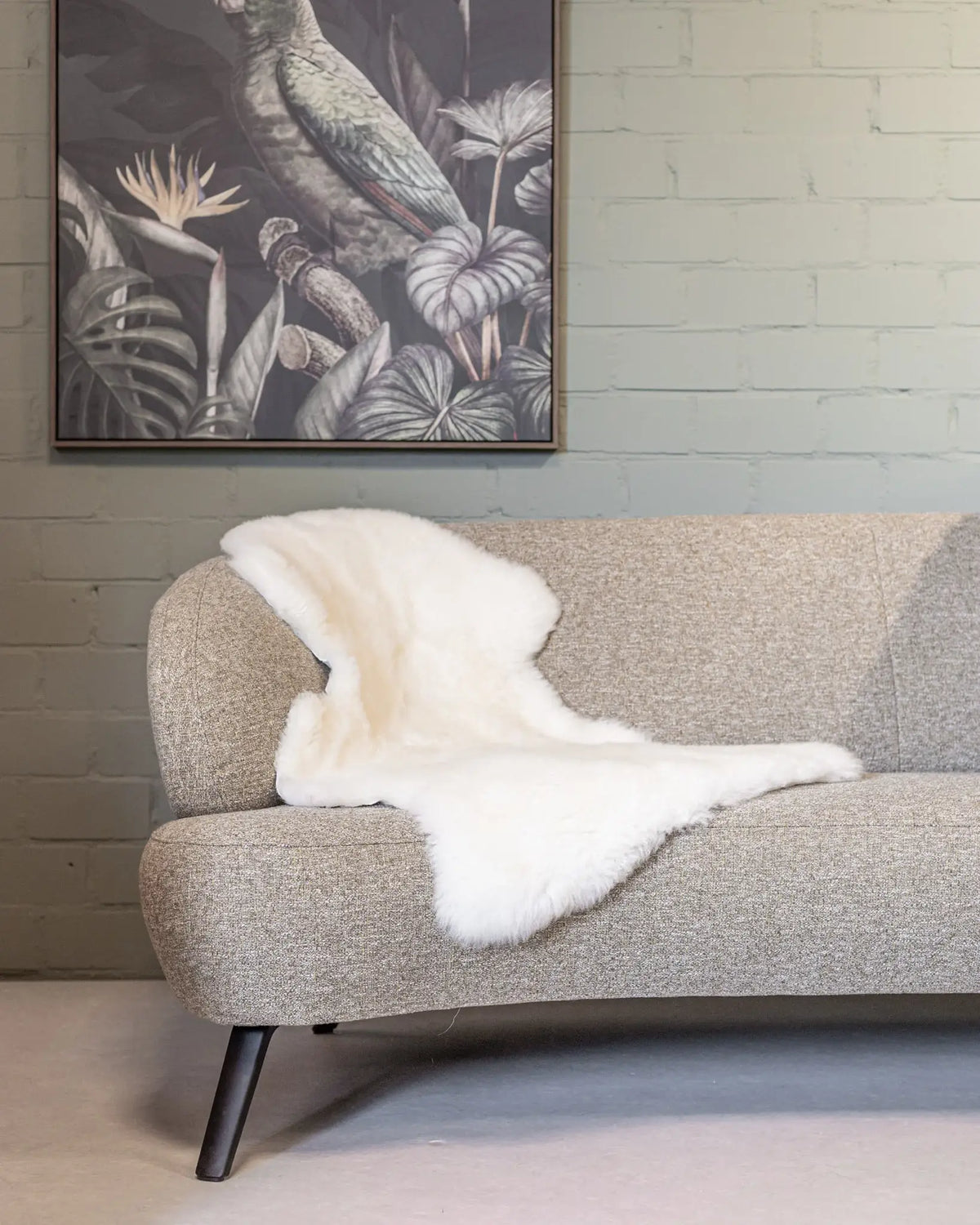 Texel Sheepskin Natural White Dutch Wool - 110cm