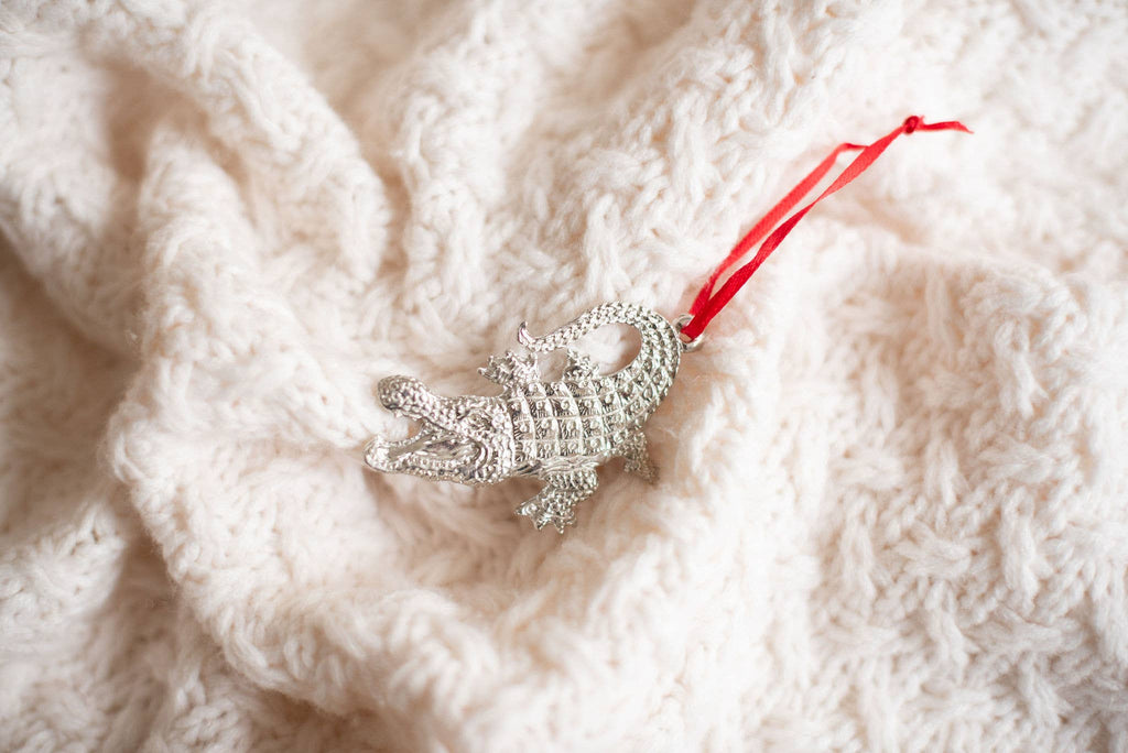Pewter Alligator Ornament