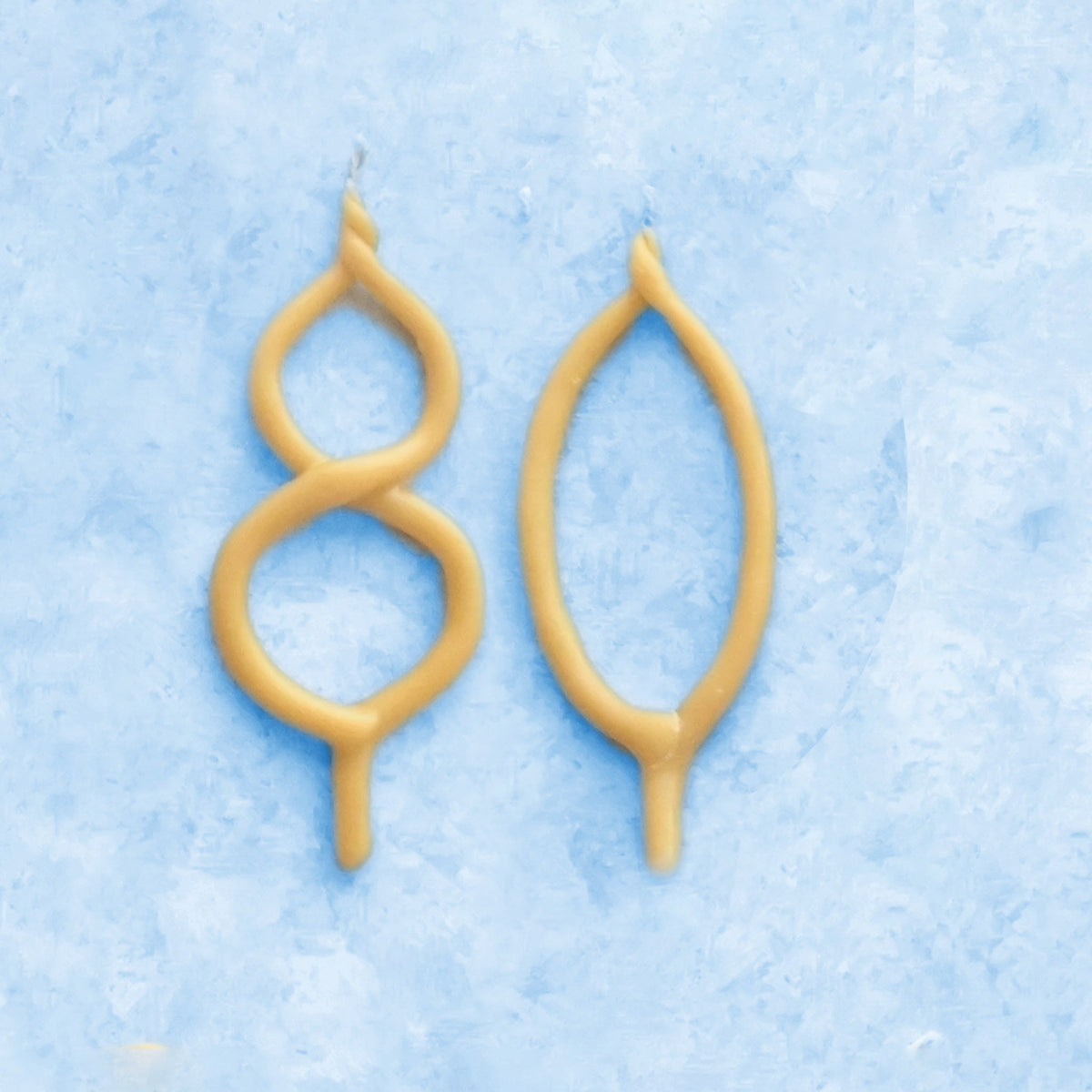 80th Birthday Beeswax Number Candle Set