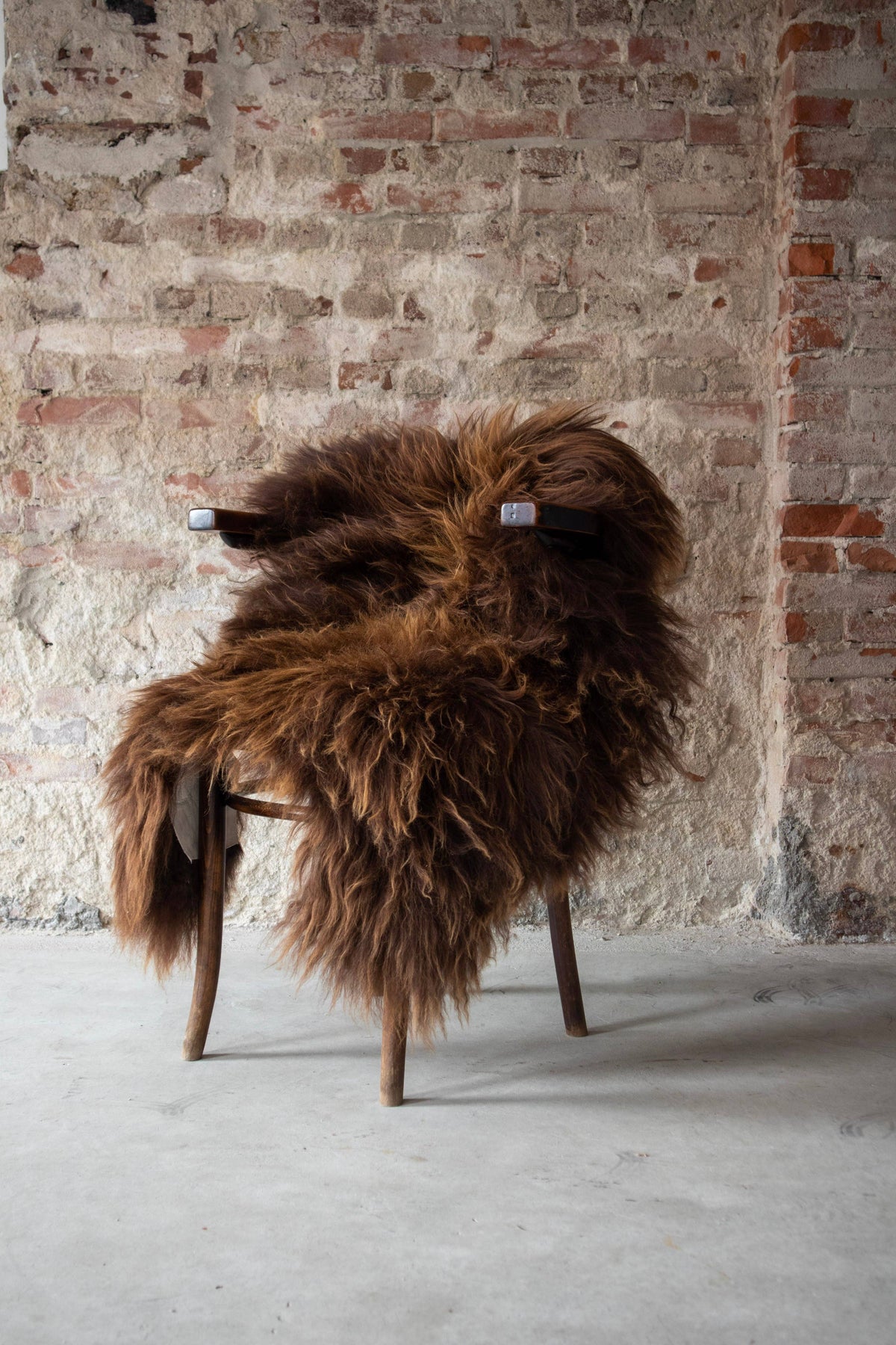 Icelandic Sheepskin -Brown Long Wool 90-100 cm