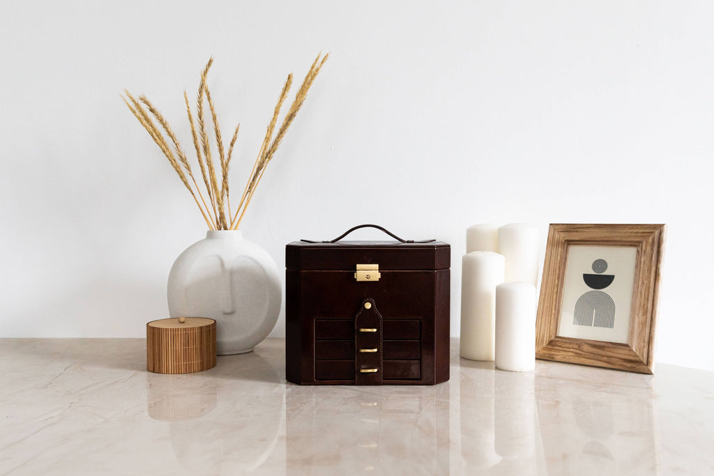 Italian Leather Jewelry Box  - The Florence