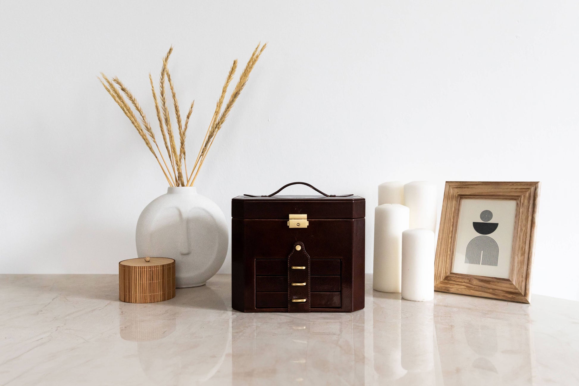 Italian Leather Jewelry Box  - The Florence