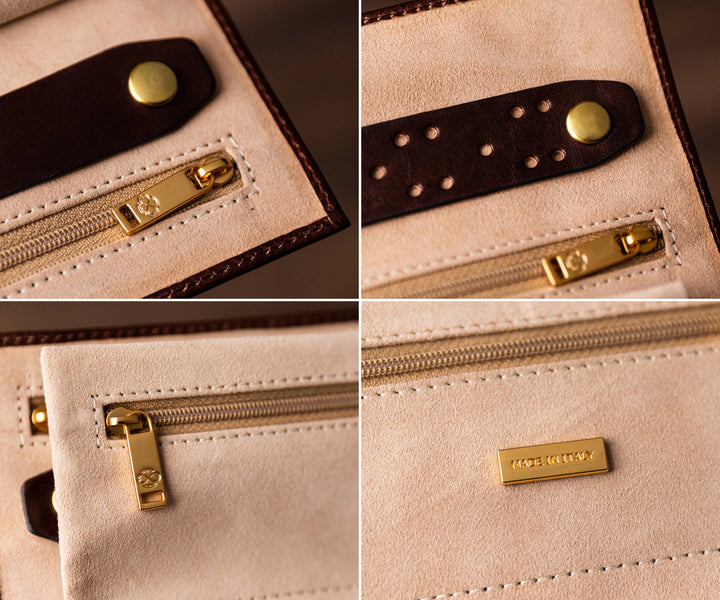 Estuche de viaje enrollable de cuero para joyas - Madame Bouvary