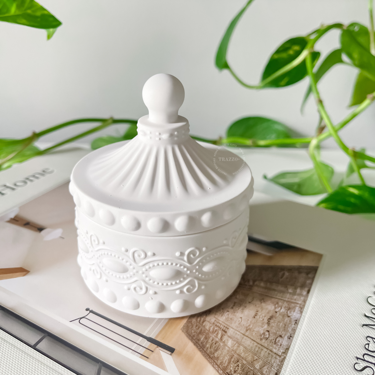 Luxe Milk Glass Trinket Jar