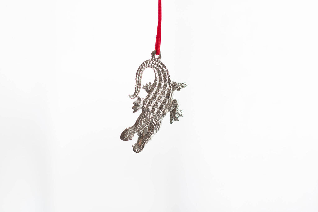 Pewter Alligator Ornament