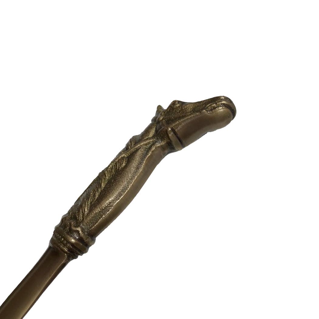 9" Solid Brass Antiqued Horsehead Letter Opener - Maison and Mer