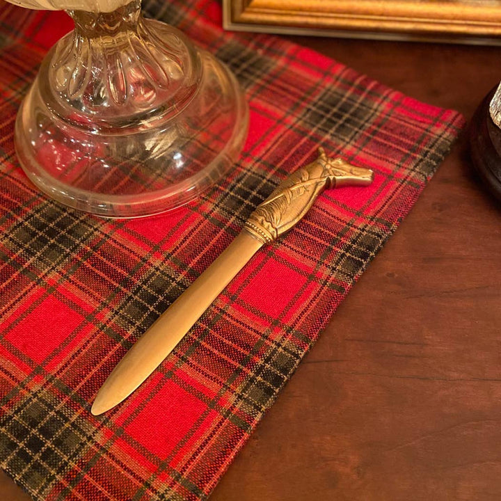 9" Solid Brass Antiqued Horsehead Letter Opener - Maison and Mer