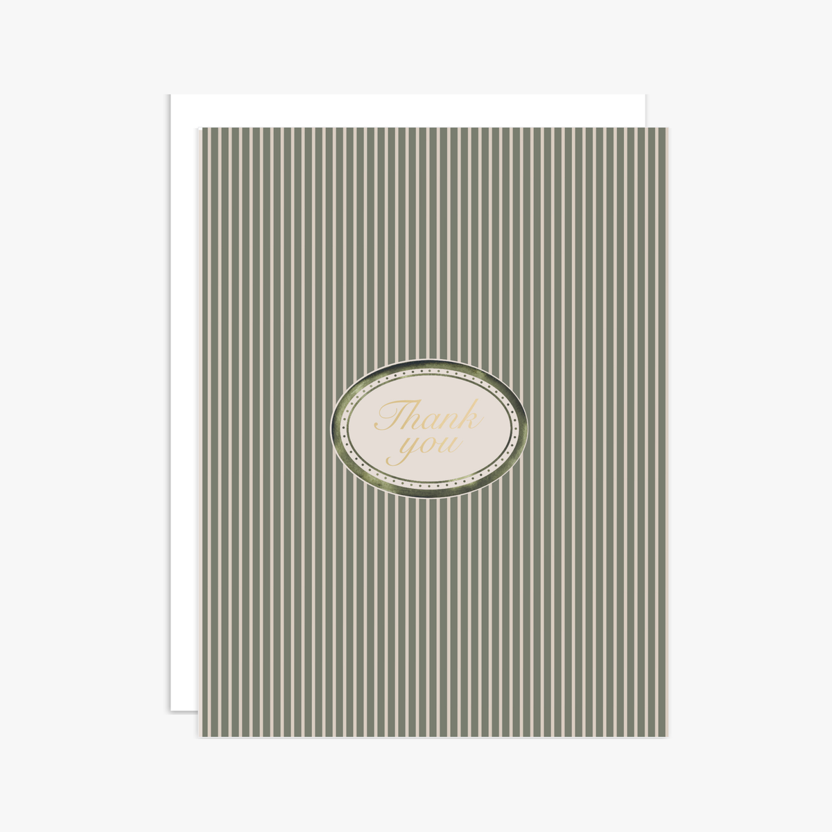 Green Oval "Thank You" Greeting Card