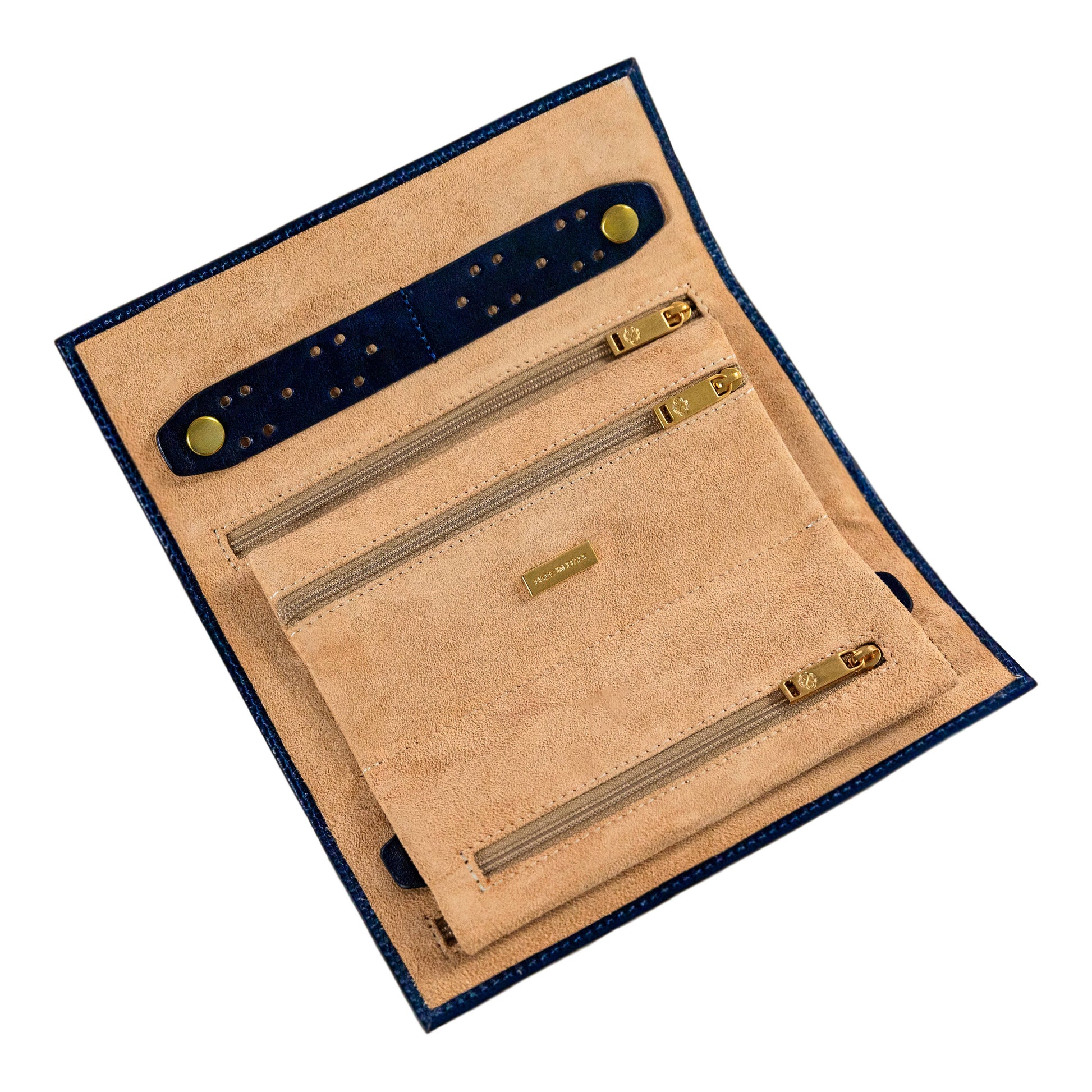 Estuche de viaje enrollable de cuero para joyas - Madame Bouvary