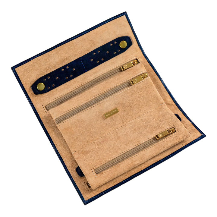 Estuche de viaje enrollable de cuero para joyas - Madame Bouvary