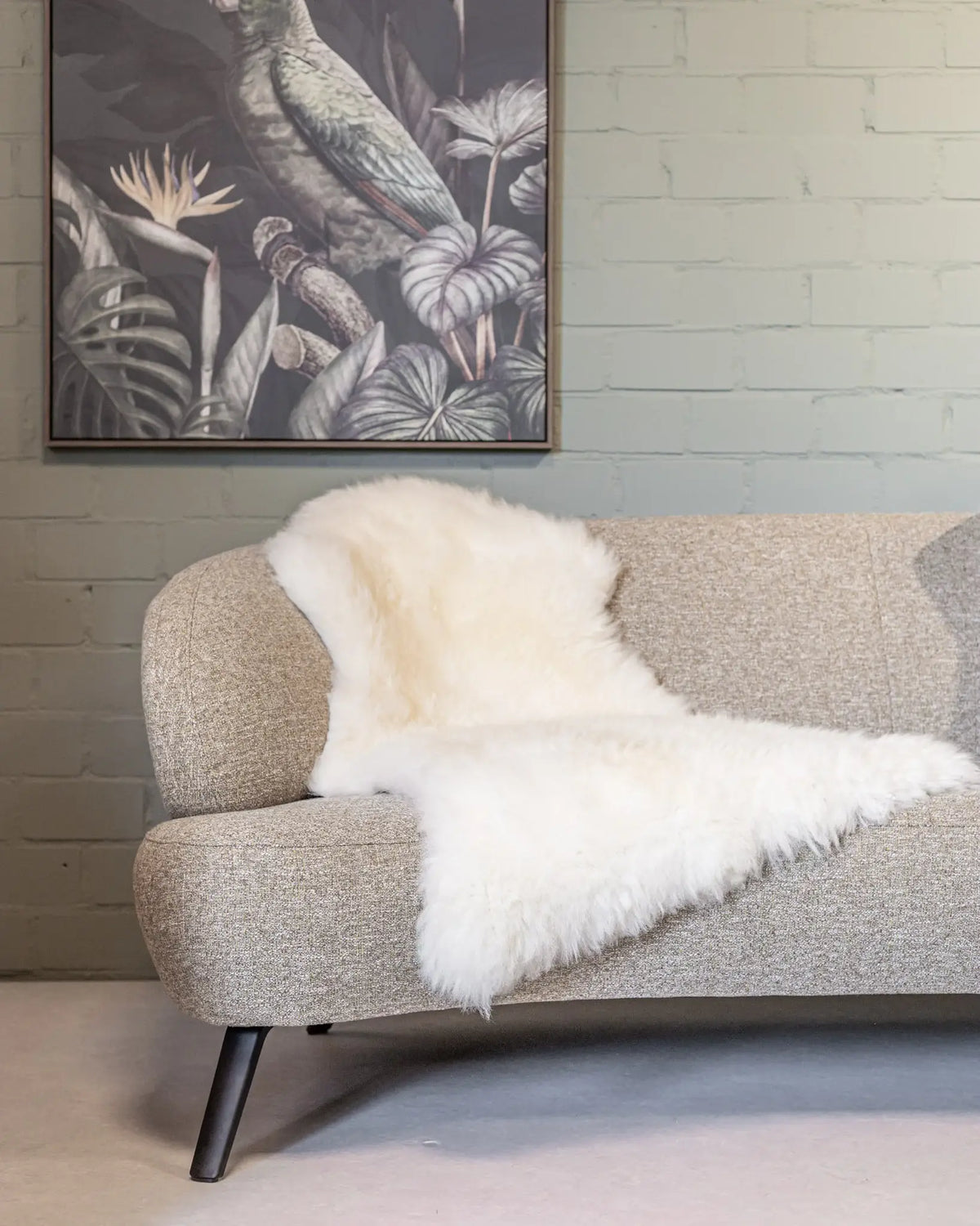 Texel Sheepskin Natural White Dutch Wool - 110cm