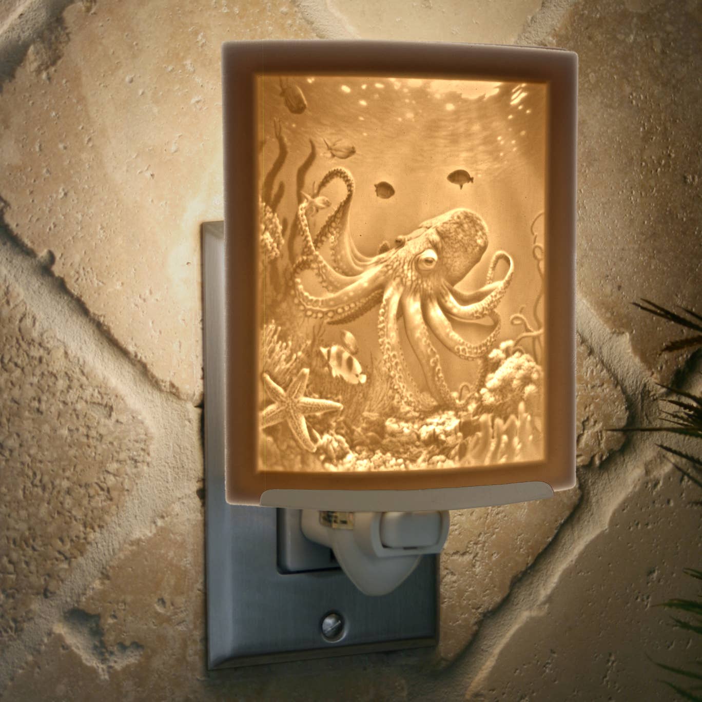 Octopus porcelain lithophane night  light