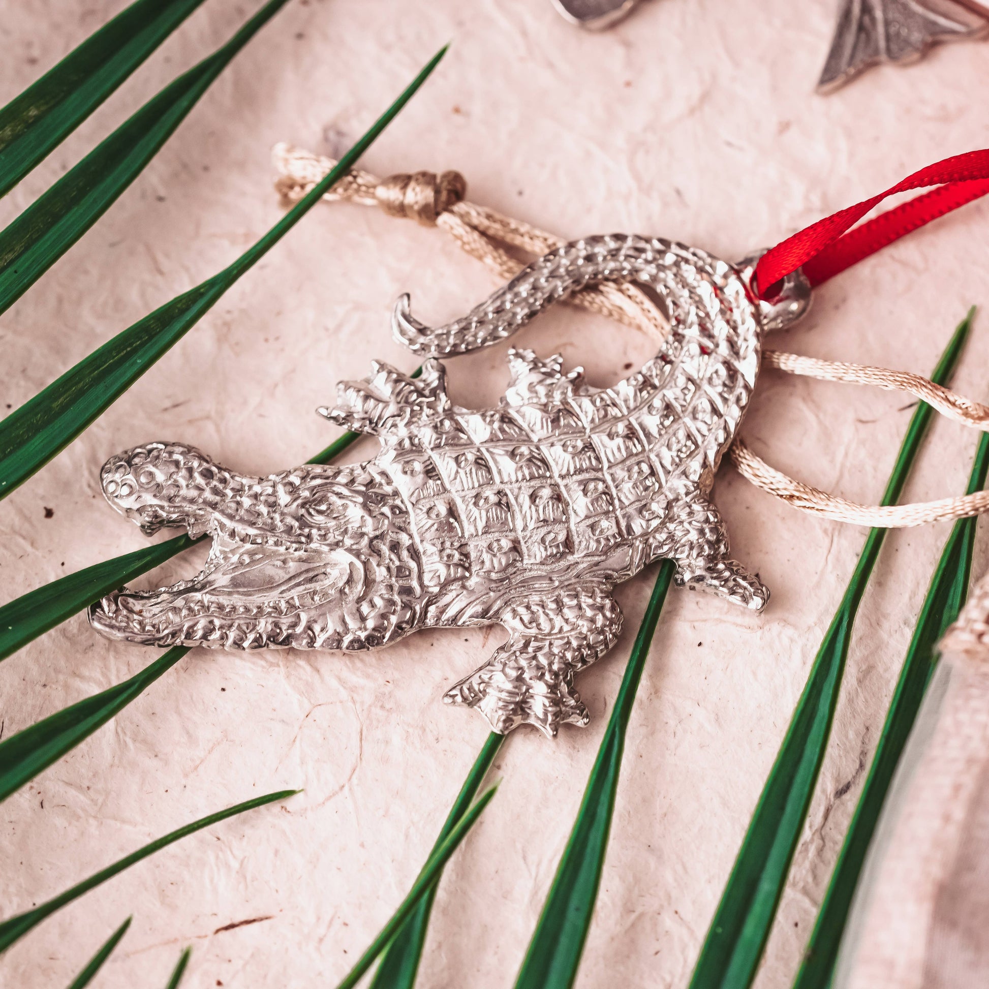Pewter Alligator Ornament
