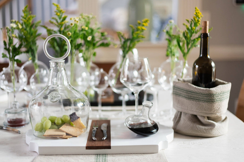 Maison Trefoil Wood Cheese Board Charger, White