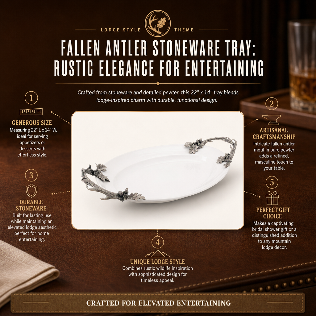 Fallen Antler Stoneware Tray