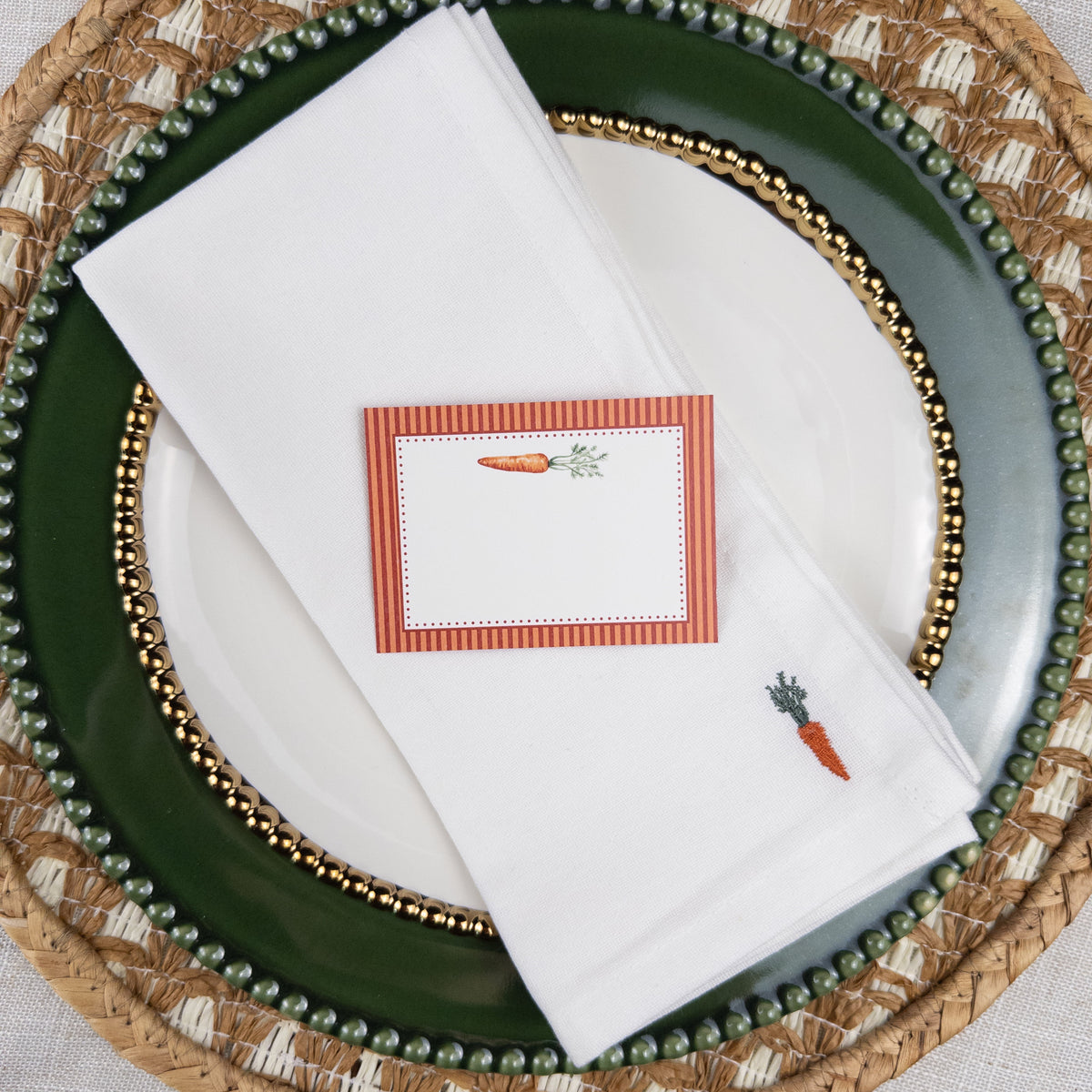 Vegetable Embroidered Dinner Napkins